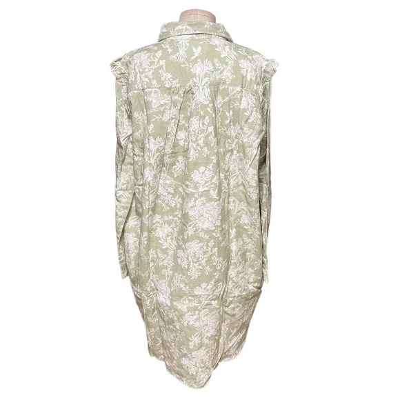 Roller Rabbit Caxias Darya Dress Sage Green White Floral Size Large - Picture 6 of 10